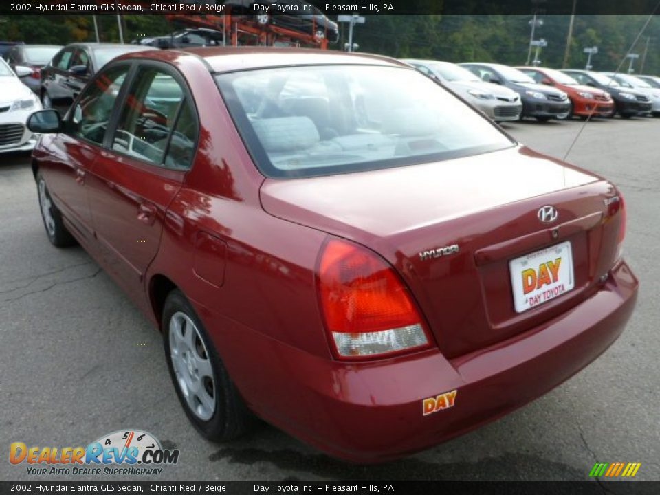 2002 Hyundai Elantra GLS Sedan Chianti Red / Beige Photo #7