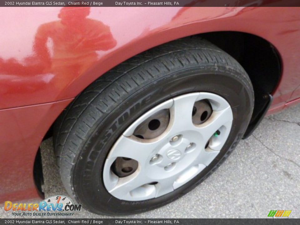 2002 Hyundai Elantra GLS Sedan Chianti Red / Beige Photo #11