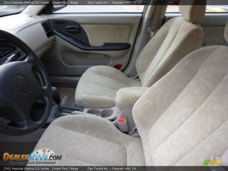 2002 Hyundai Elantra GLS Sedan Chianti Red / Beige Photo #12