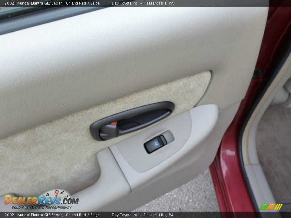 2002 Hyundai Elantra GLS Sedan Chianti Red / Beige Photo #15