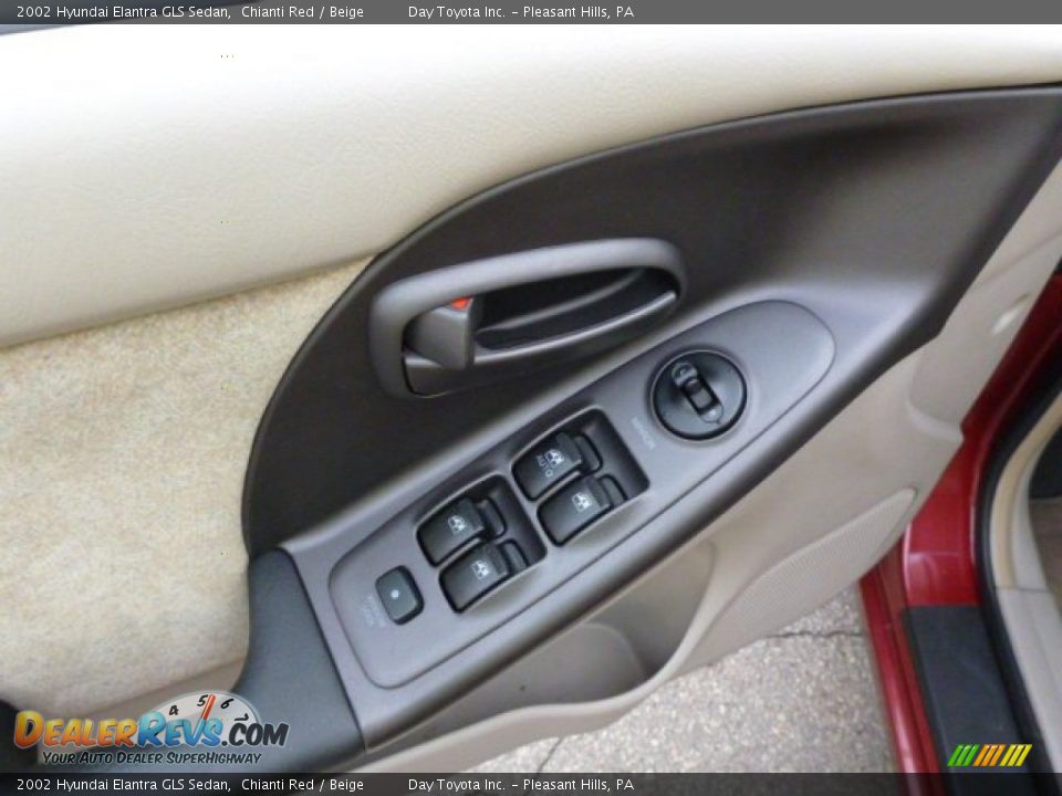 2002 Hyundai Elantra GLS Sedan Chianti Red / Beige Photo #16