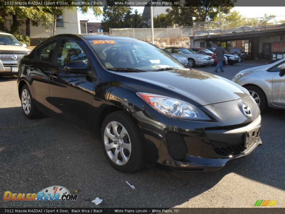 2012 Mazda MAZDA3 i Sport 4 Door Black Mica / Black Photo #1
