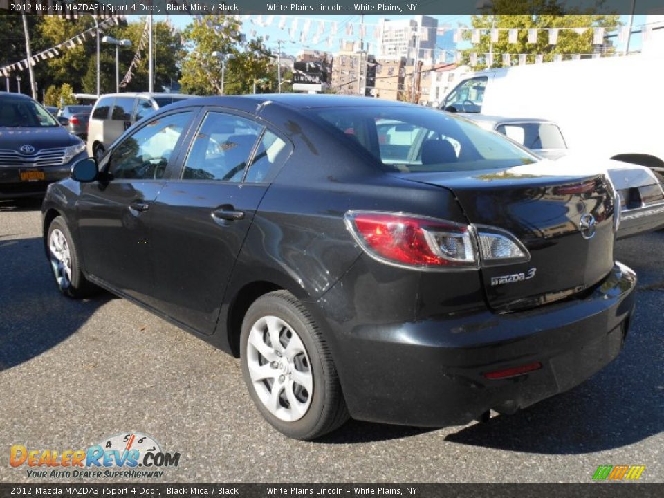2012 Mazda MAZDA3 i Sport 4 Door Black Mica / Black Photo #6