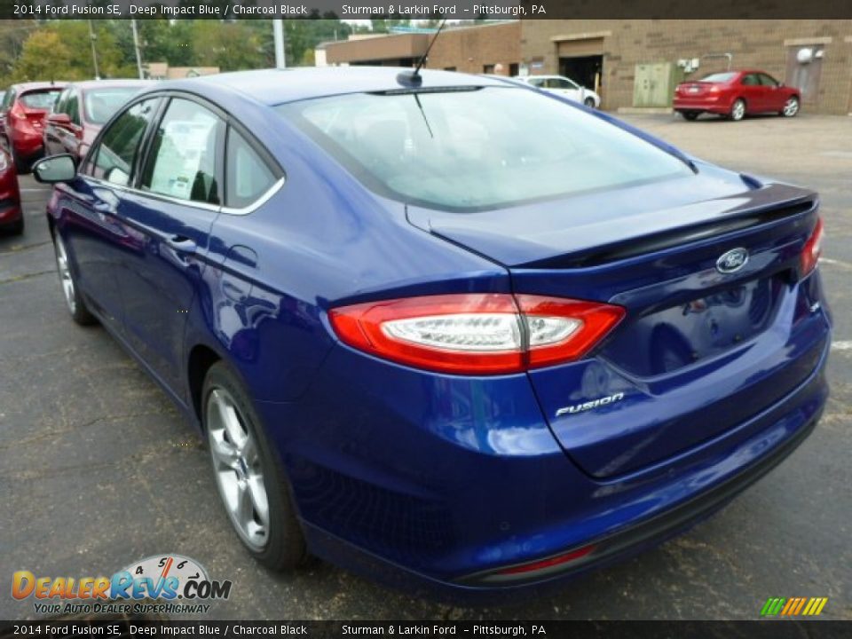 2014 Ford Fusion SE Deep Impact Blue / Charcoal Black Photo #4