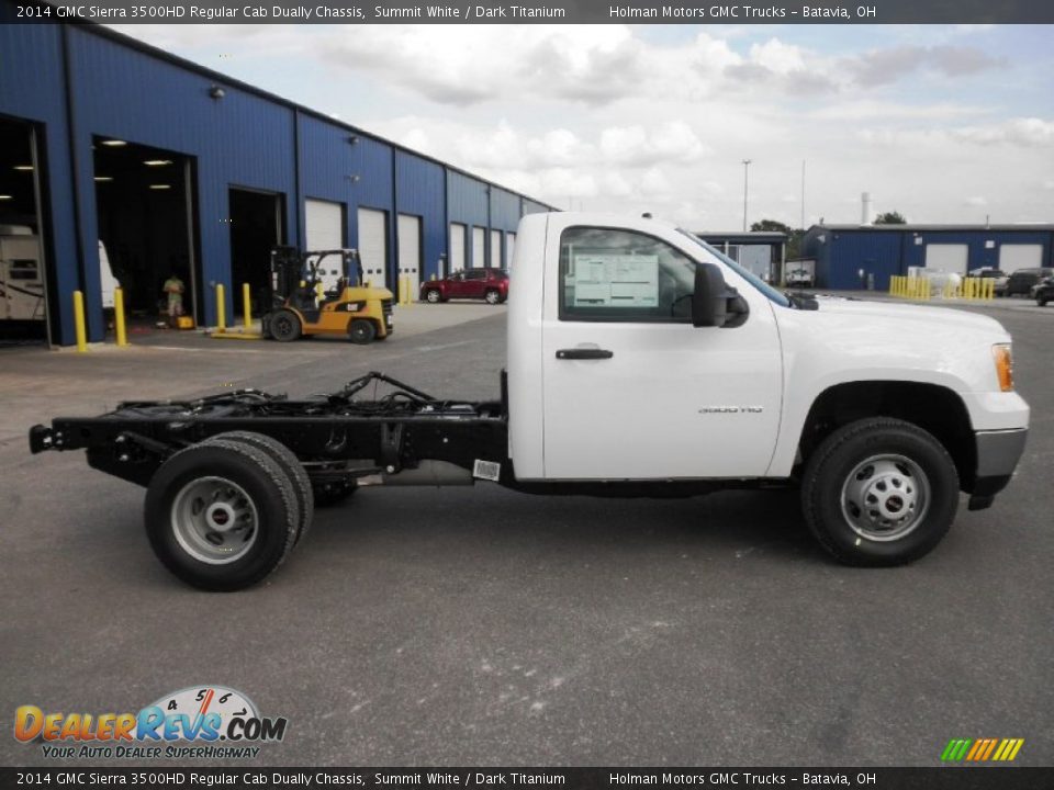 2014 GMC Sierra 3500HD Regular Cab Dually Chassis Summit White / Dark Titanium Photo #1