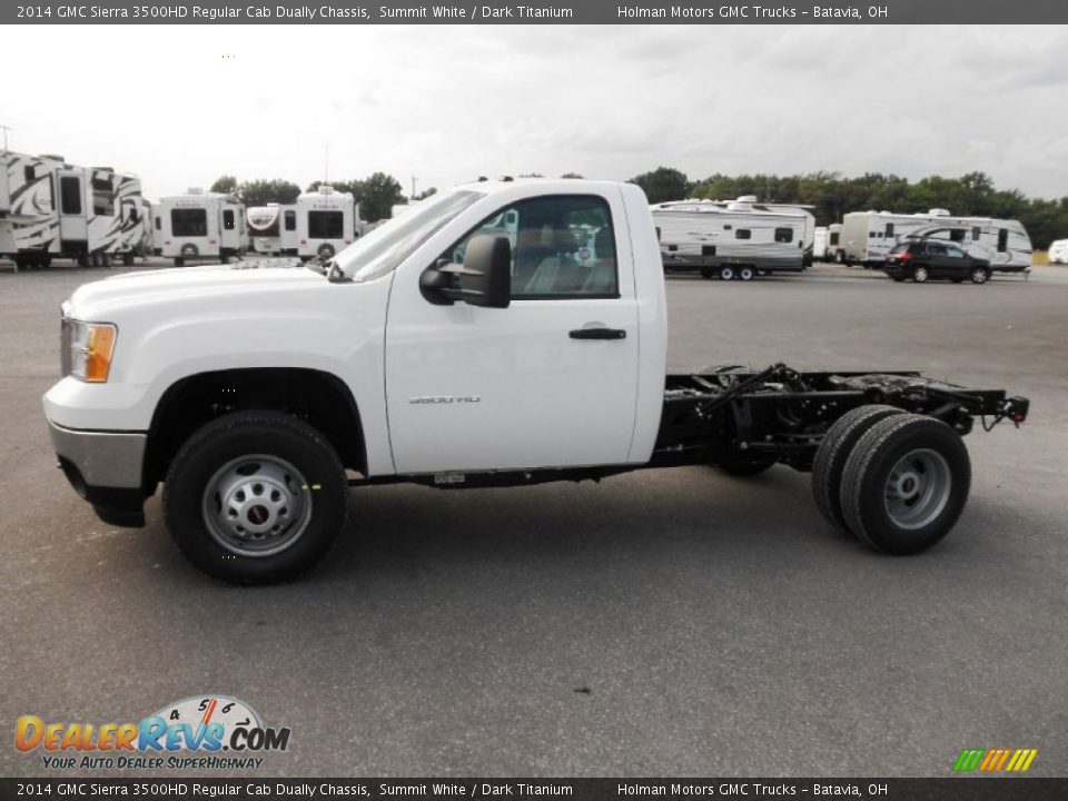 2014 GMC Sierra 3500HD Regular Cab Dually Chassis Summit White / Dark Titanium Photo #4