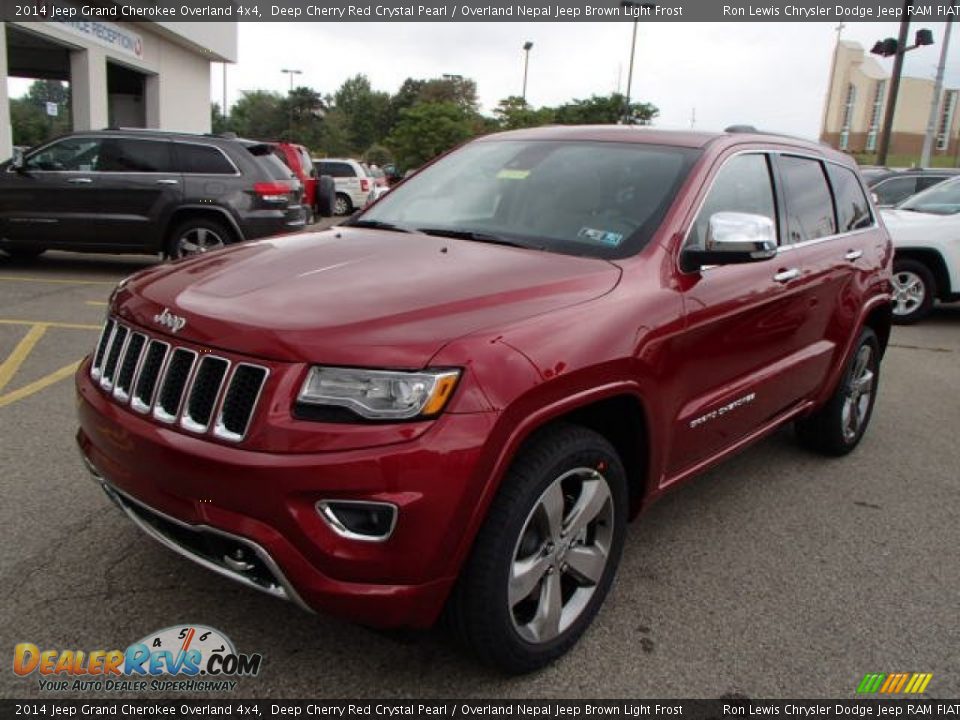 2014 Jeep Grand Cherokee Overland 4x4 Deep Cherry Red Crystal Pearl / Overland Nepal Jeep Brown Light Frost Photo #2