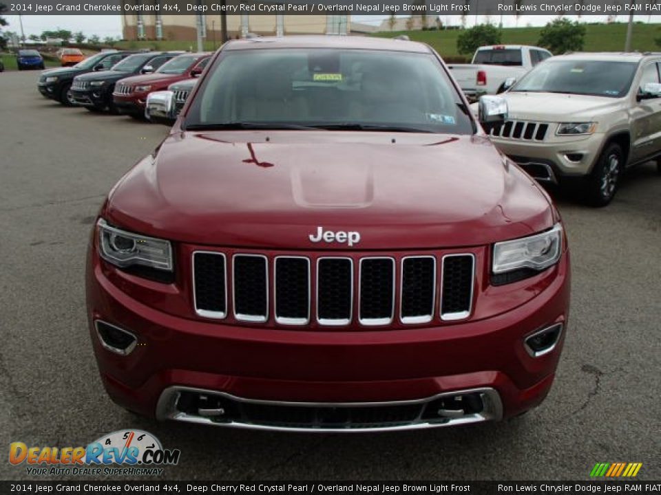 2014 Jeep Grand Cherokee Overland 4x4 Deep Cherry Red Crystal Pearl / Overland Nepal Jeep Brown Light Frost Photo #3