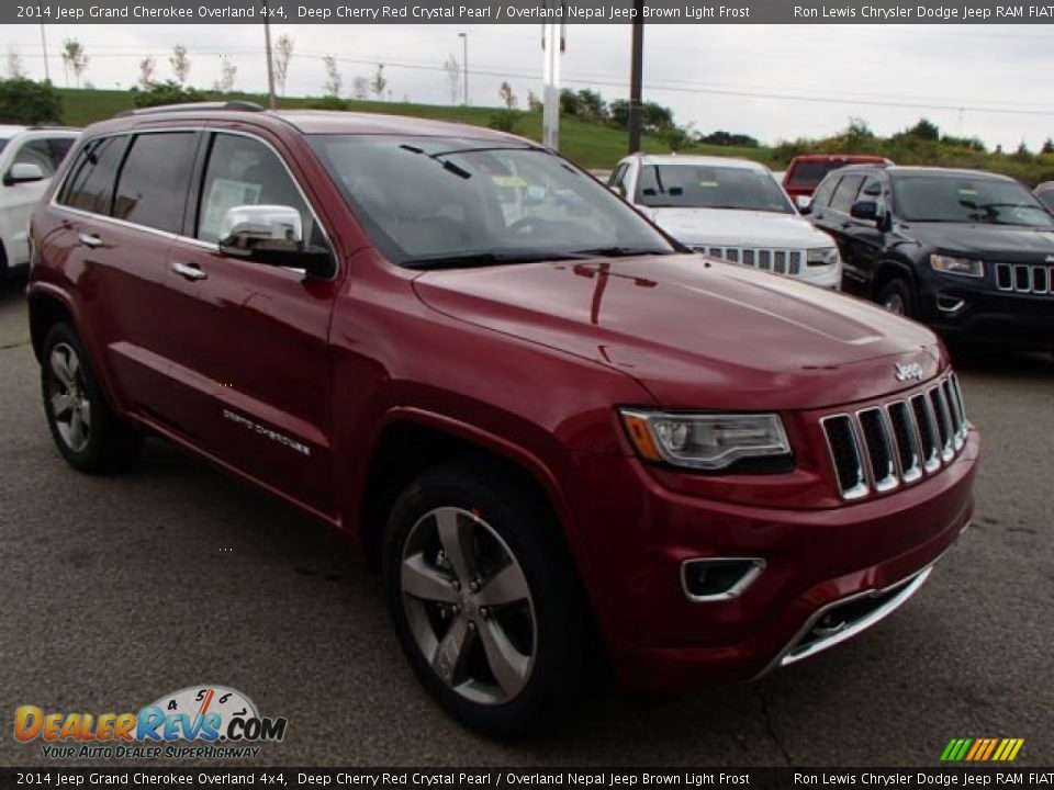 2014 Jeep Grand Cherokee Overland 4x4 Deep Cherry Red Crystal Pearl / Overland Nepal Jeep Brown Light Frost Photo #4