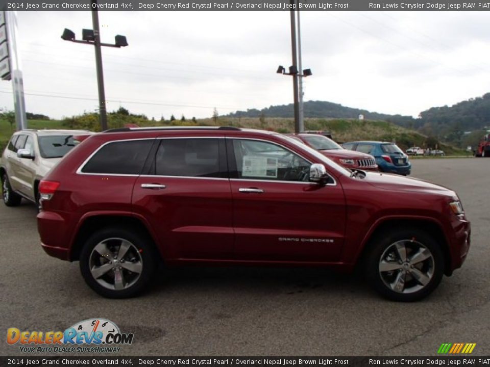 2014 Jeep Grand Cherokee Overland 4x4 Deep Cherry Red Crystal Pearl / Overland Nepal Jeep Brown Light Frost Photo #5