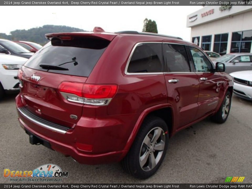 2014 Jeep Grand Cherokee Overland 4x4 Deep Cherry Red Crystal Pearl / Overland Nepal Jeep Brown Light Frost Photo #6