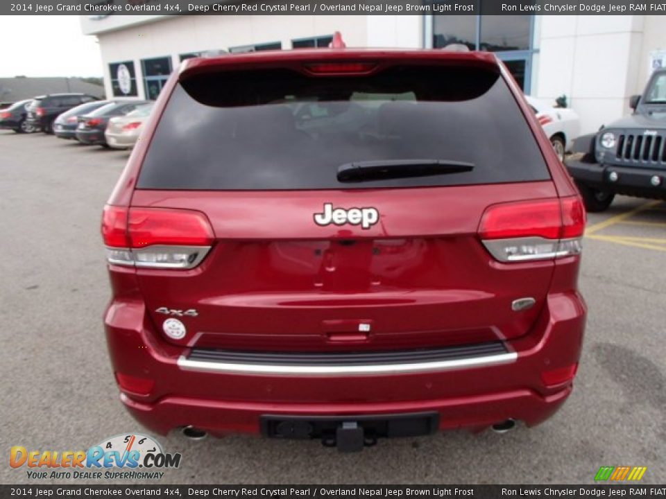 2014 Jeep Grand Cherokee Overland 4x4 Deep Cherry Red Crystal Pearl / Overland Nepal Jeep Brown Light Frost Photo #7