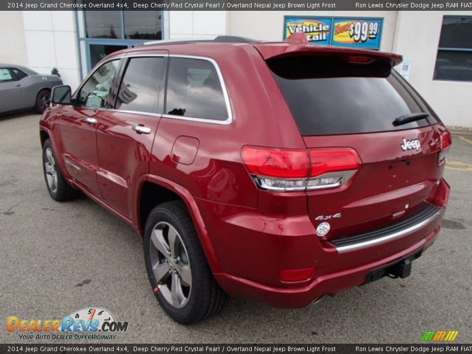 2014 Jeep Grand Cherokee Overland 4x4 Deep Cherry Red Crystal Pearl / Overland Nepal Jeep Brown Light Frost Photo #8