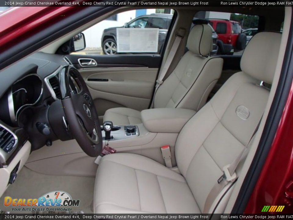 2014 Jeep Grand Cherokee Overland 4x4 Deep Cherry Red Crystal Pearl / Overland Nepal Jeep Brown Light Frost Photo #10