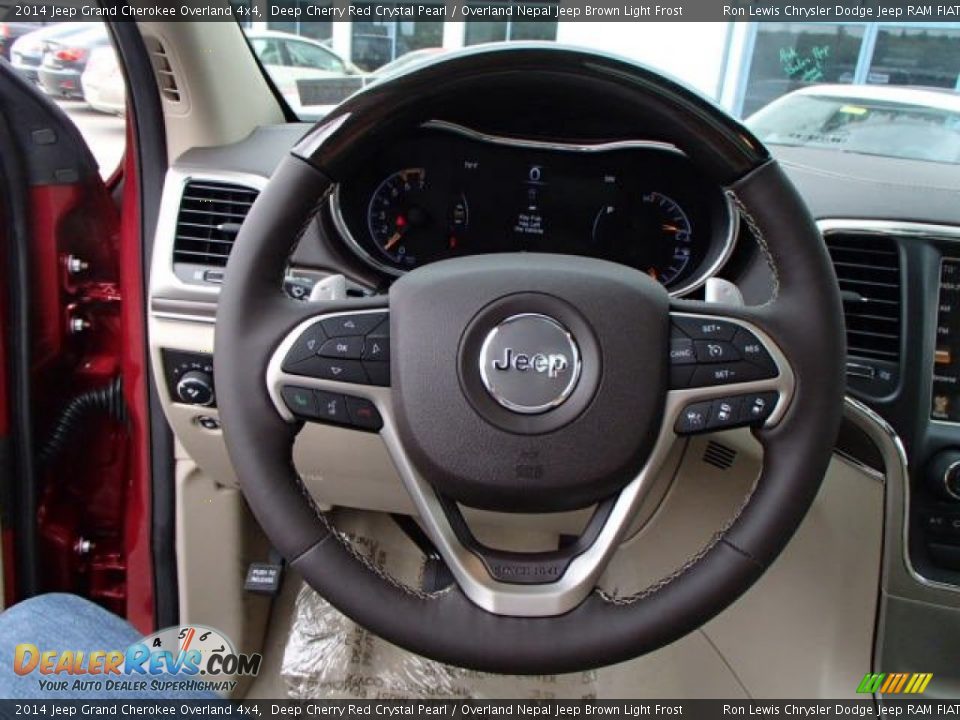 2014 Jeep Grand Cherokee Overland 4x4 Deep Cherry Red Crystal Pearl / Overland Nepal Jeep Brown Light Frost Photo #19