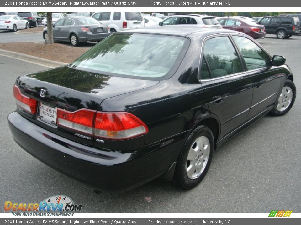 2001 Honda Accord EX V6 Sedan Nighthawk Black Pearl / Quartz Gray Photo #4