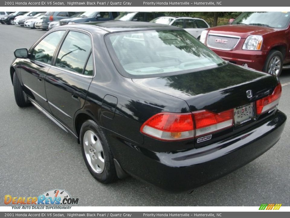 2001 Honda Accord EX V6 Sedan Nighthawk Black Pearl / Quartz Gray Photo #5