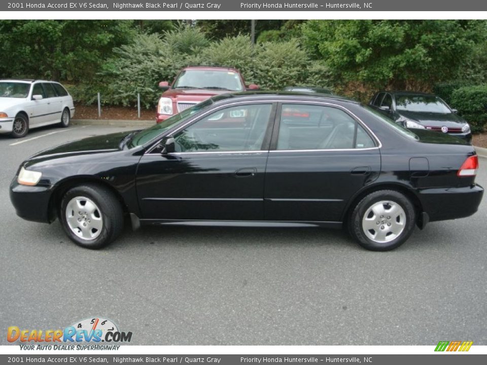 2001 Honda Accord EX V6 Sedan Nighthawk Black Pearl / Quartz Gray Photo #6