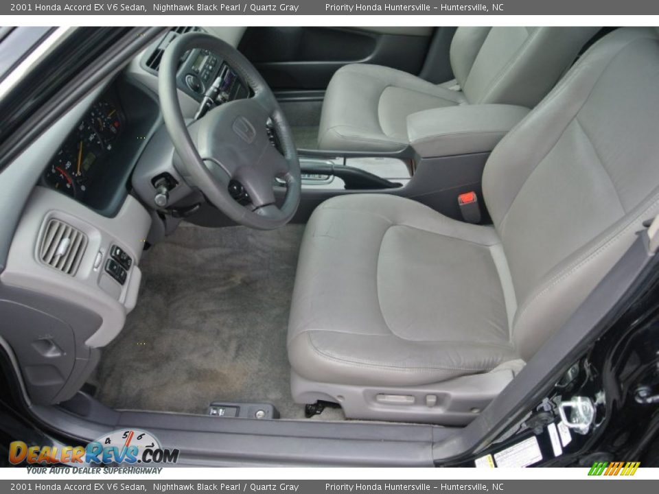 2001 Honda Accord EX V6 Sedan Nighthawk Black Pearl / Quartz Gray Photo #8