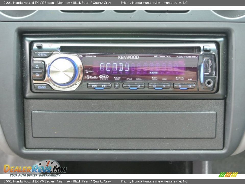 2001 Honda Accord EX V6 Sedan Nighthawk Black Pearl / Quartz Gray Photo #15