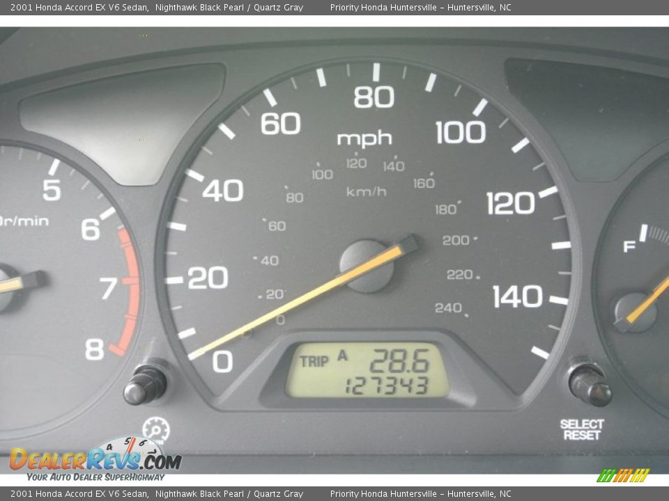 2001 Honda Accord EX V6 Sedan Nighthawk Black Pearl / Quartz Gray Photo #18