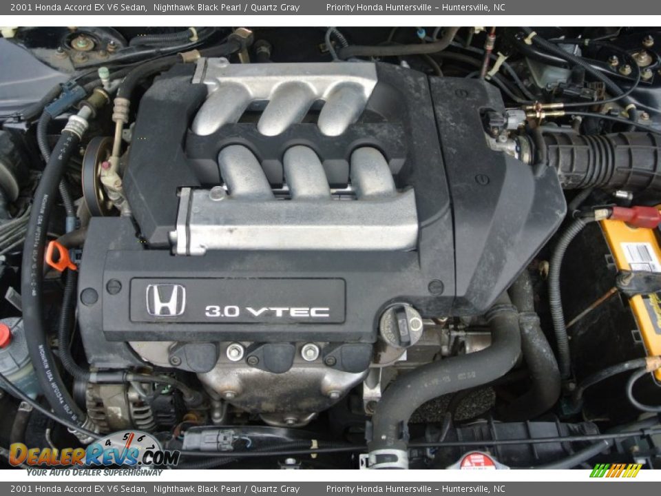 2001 Honda Accord EX V6 Sedan Nighthawk Black Pearl / Quartz Gray Photo #26