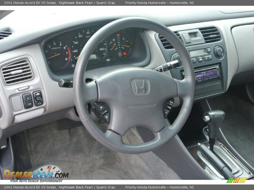 2001 Honda Accord EX V6 Sedan Nighthawk Black Pearl / Quartz Gray Photo #27
