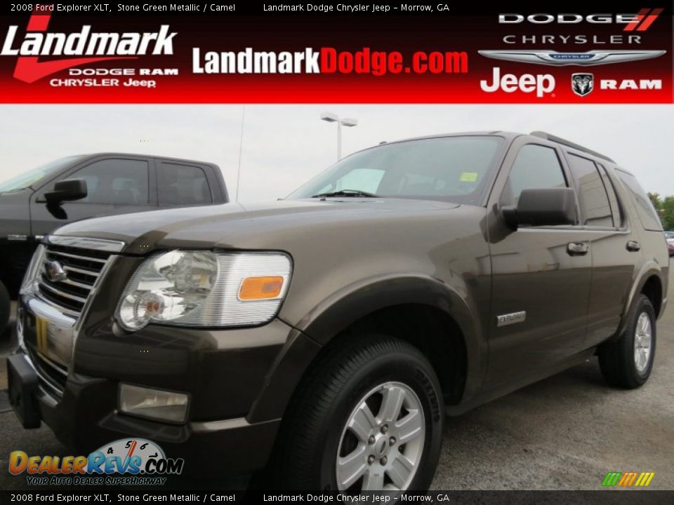2008 Ford Explorer XLT Stone Green Metallic / Camel Photo #1