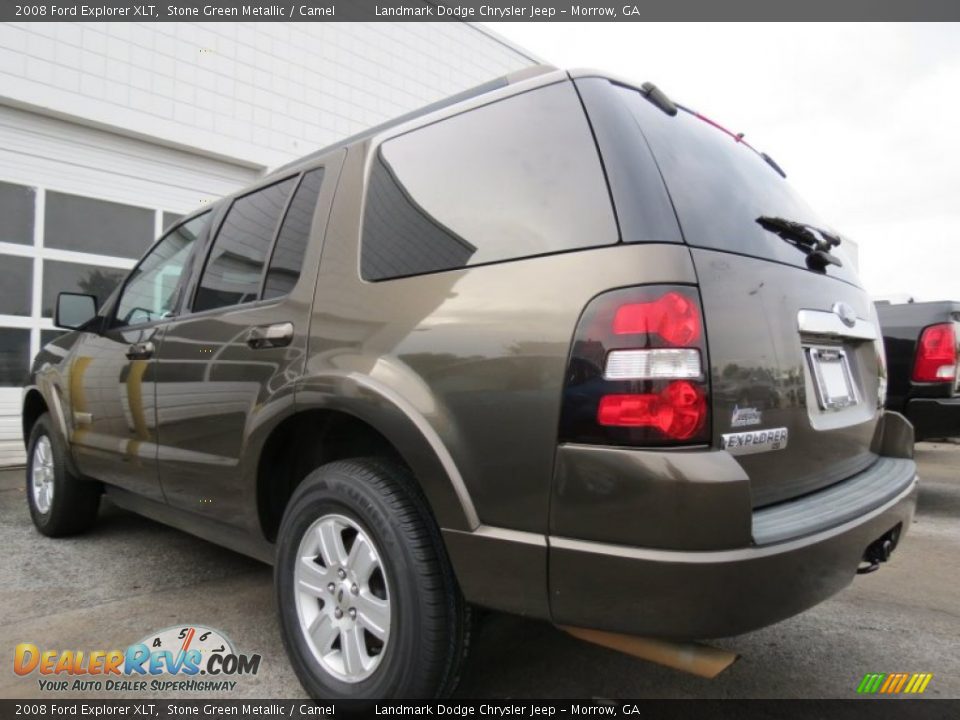 2008 Ford Explorer XLT Stone Green Metallic / Camel Photo #2
