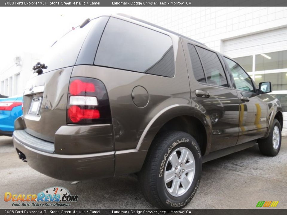 2008 Ford Explorer XLT Stone Green Metallic / Camel Photo #3