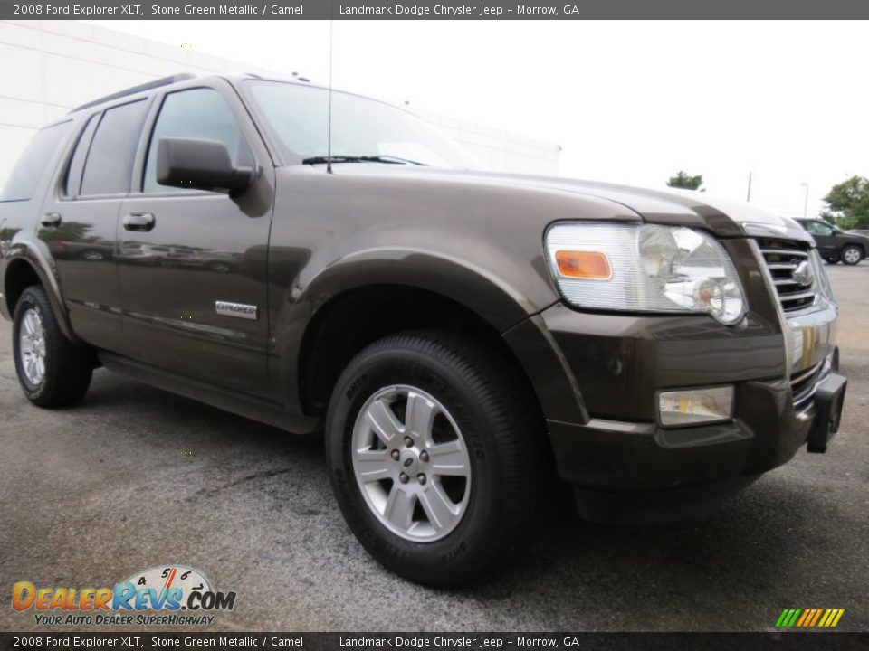 2008 Ford Explorer XLT Stone Green Metallic / Camel Photo #4
