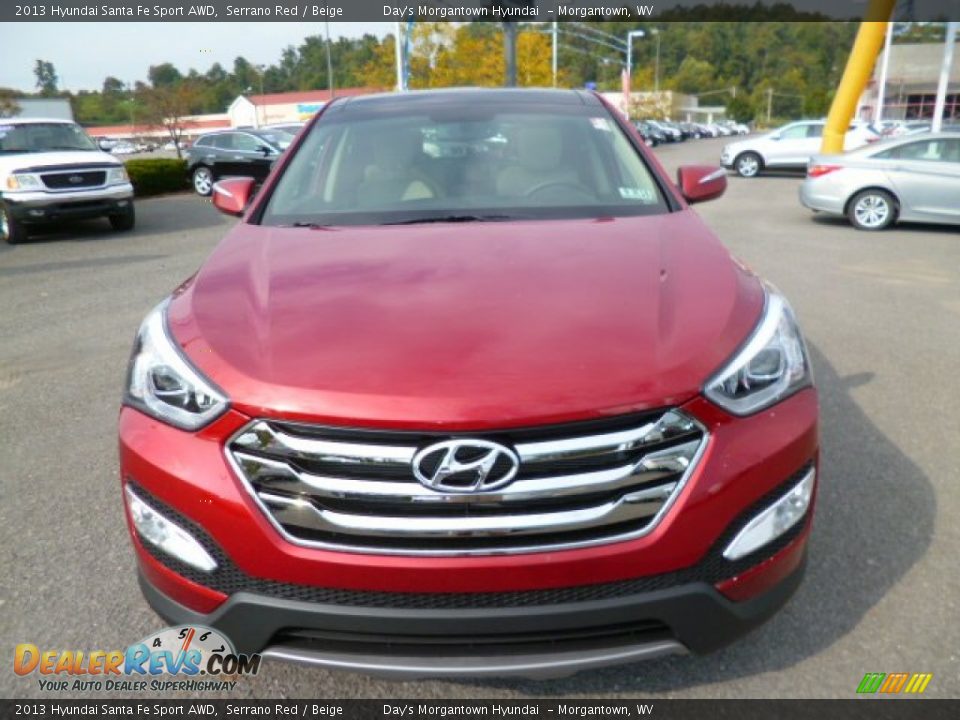 2013 Hyundai Santa Fe Sport AWD Serrano Red / Beige Photo #2