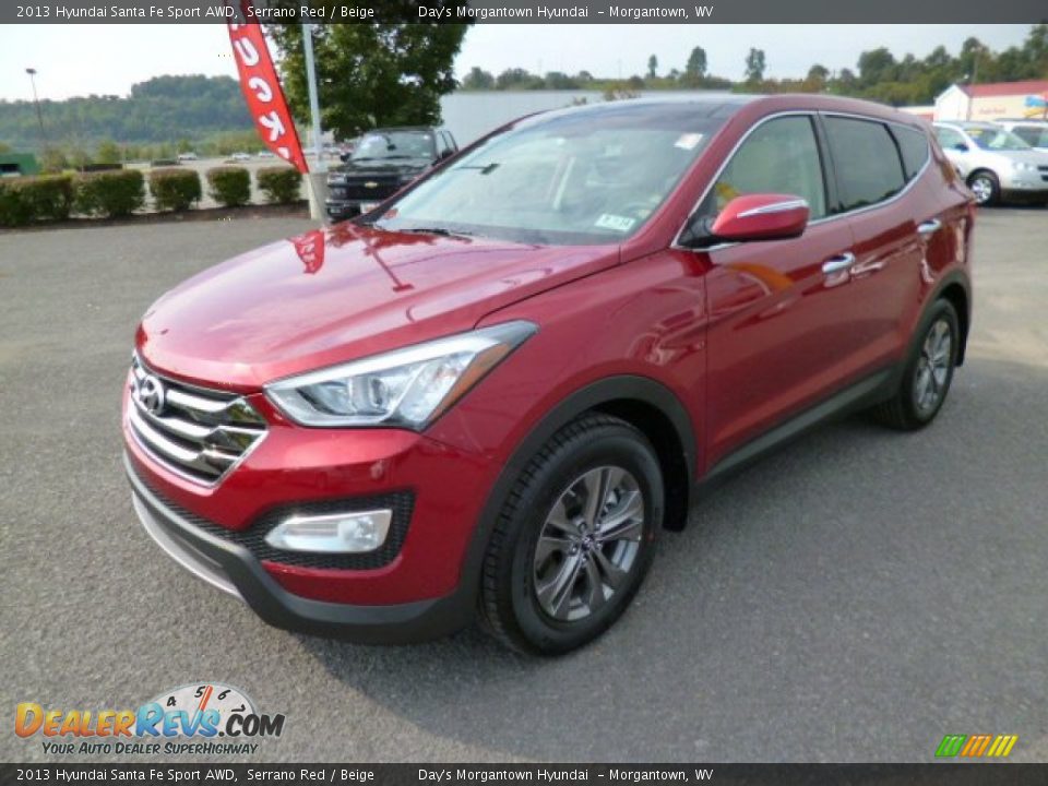 2013 Hyundai Santa Fe Sport AWD Serrano Red / Beige Photo #3