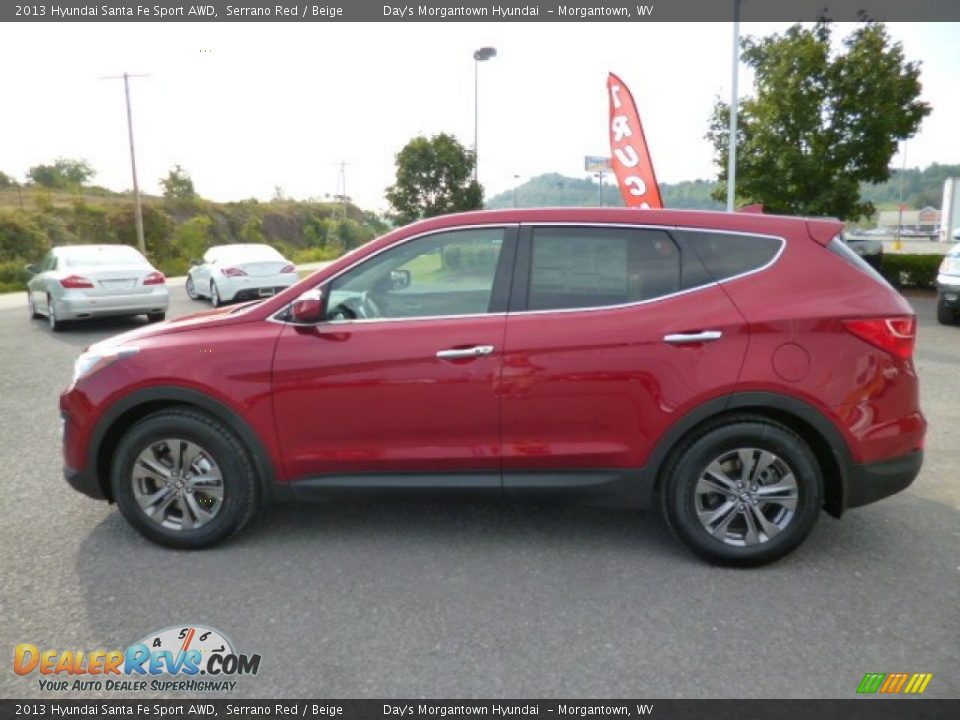 2013 Hyundai Santa Fe Sport AWD Serrano Red / Beige Photo #4