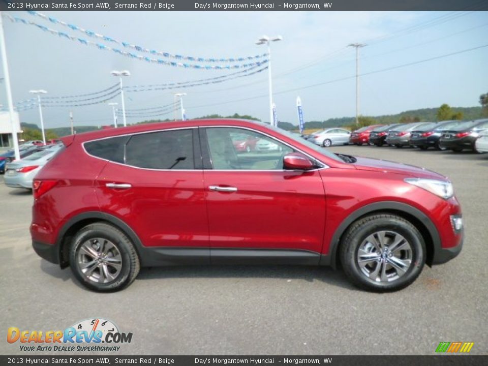 2013 Hyundai Santa Fe Sport AWD Serrano Red / Beige Photo #7