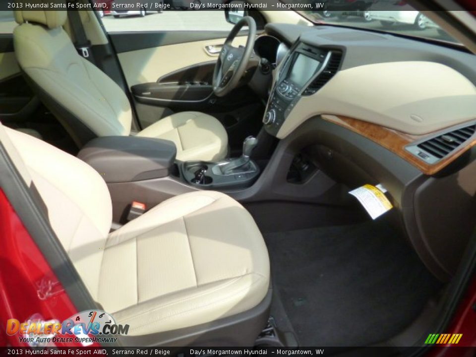 2013 Hyundai Santa Fe Sport AWD Serrano Red / Beige Photo #9