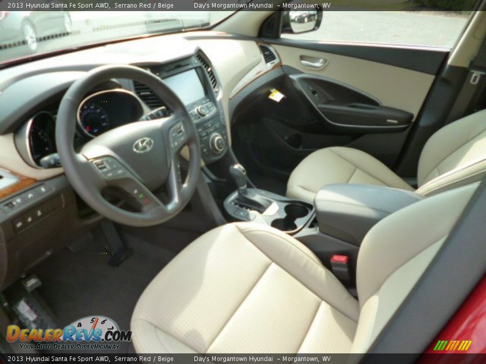 2013 Hyundai Santa Fe Sport AWD Serrano Red / Beige Photo #15