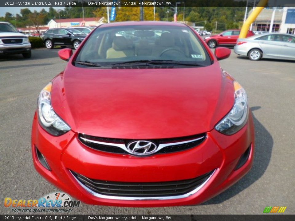 2013 Hyundai Elantra GLS Red / Beige Photo #2