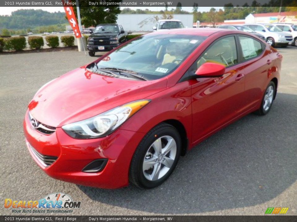 2013 Hyundai Elantra GLS Red / Beige Photo #3