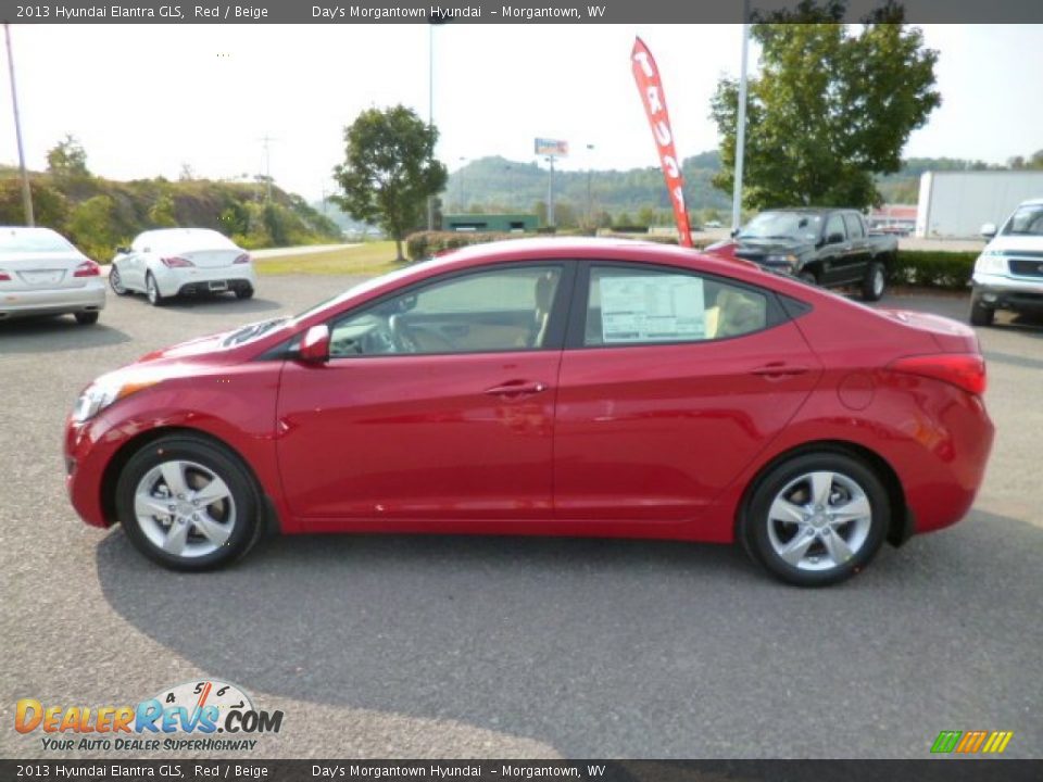 2013 Hyundai Elantra GLS Red / Beige Photo #4