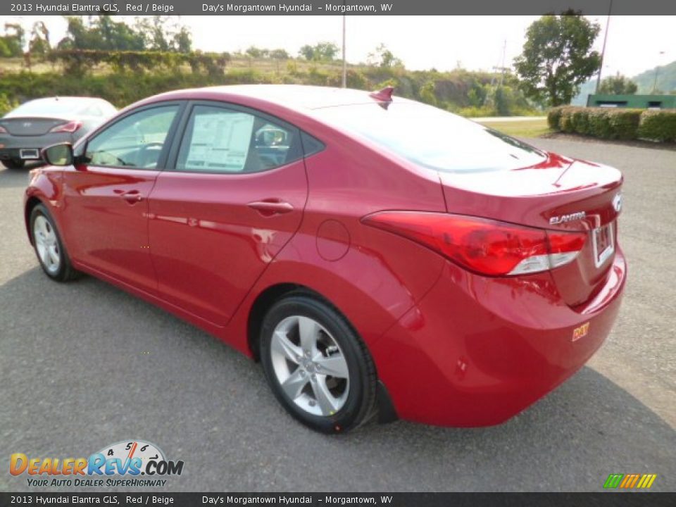 2013 Hyundai Elantra GLS Red / Beige Photo #5