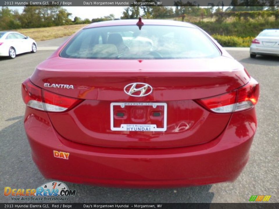 2013 Hyundai Elantra GLS Red / Beige Photo #6