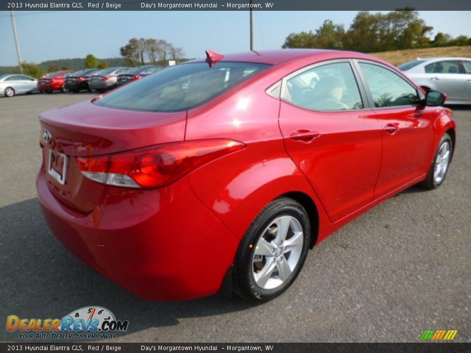 2013 Hyundai Elantra GLS Red / Beige Photo #7