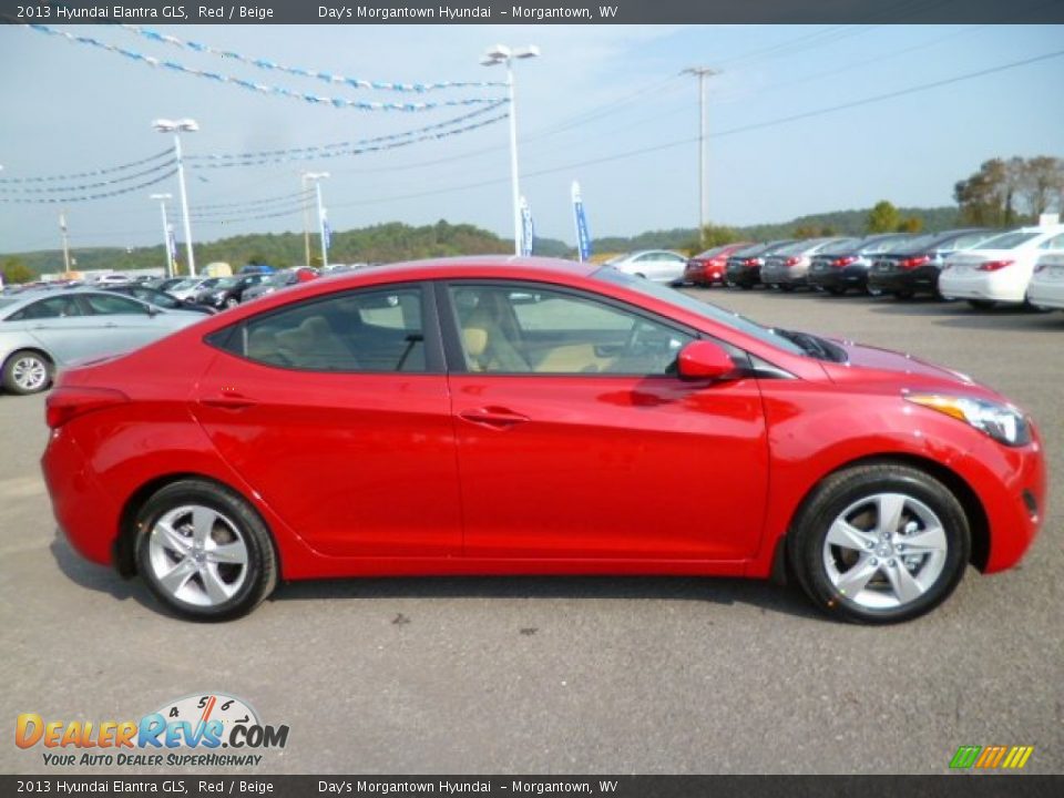 2013 Hyundai Elantra GLS Red / Beige Photo #8