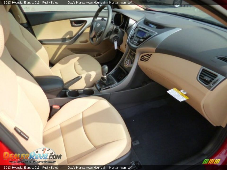 2013 Hyundai Elantra GLS Red / Beige Photo #10