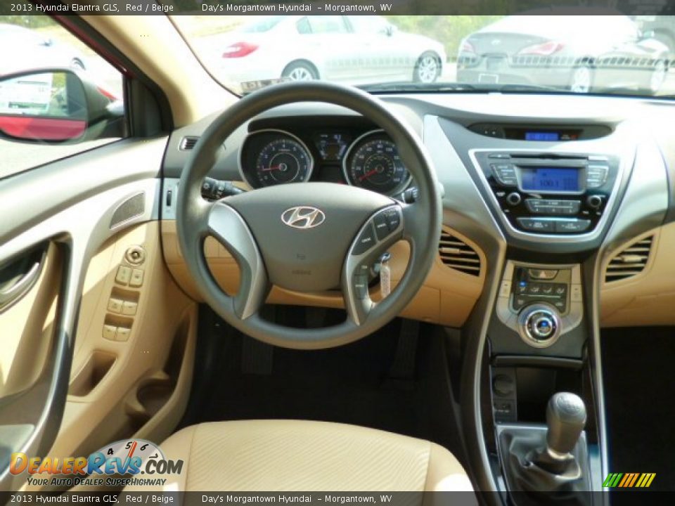 2013 Hyundai Elantra GLS Red / Beige Photo #14