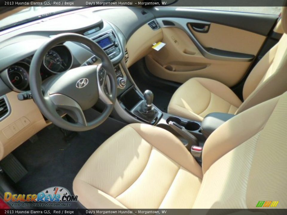 2013 Hyundai Elantra GLS Red / Beige Photo #16