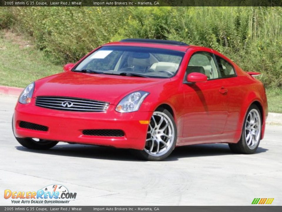 2005 Infiniti G 35 Coupe Laser Red / Wheat Photo #1