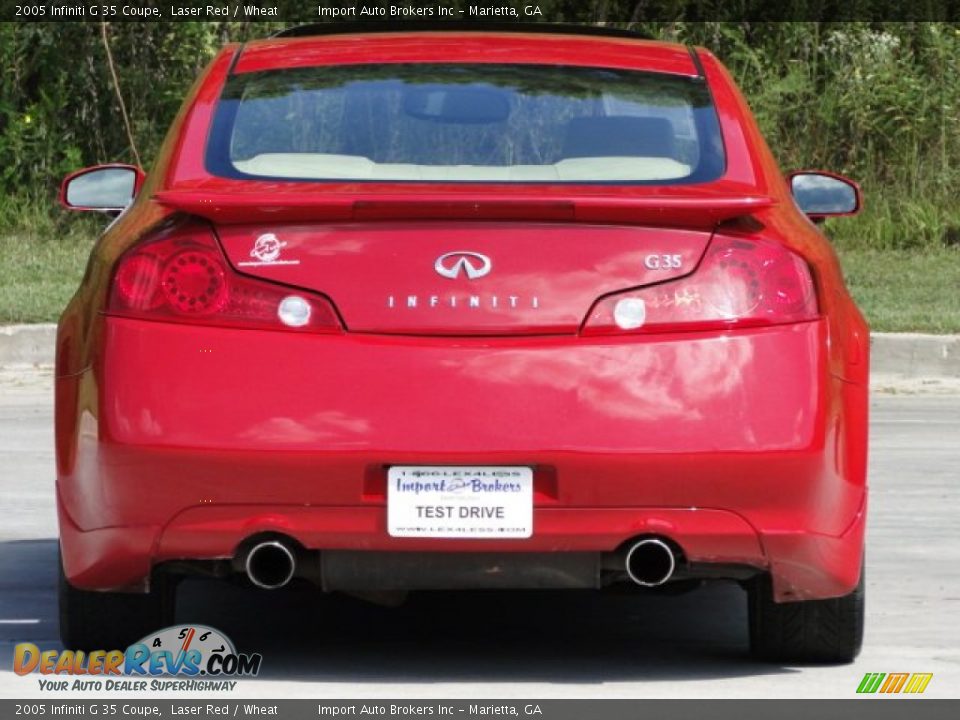 2005 Infiniti G 35 Coupe Laser Red / Wheat Photo #5