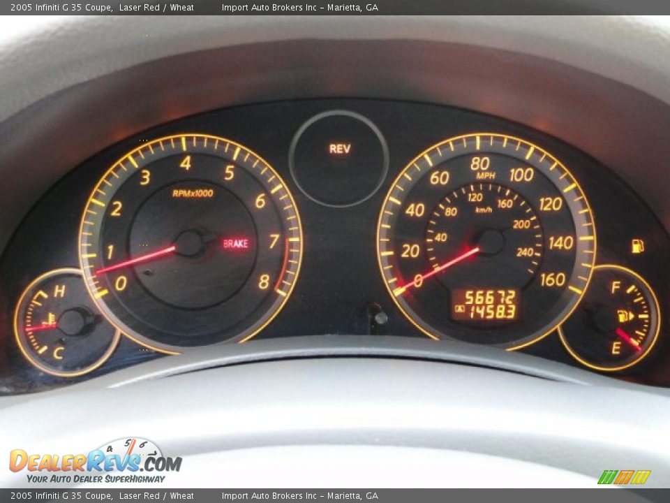 2005 Infiniti G 35 Coupe Laser Red / Wheat Photo #14